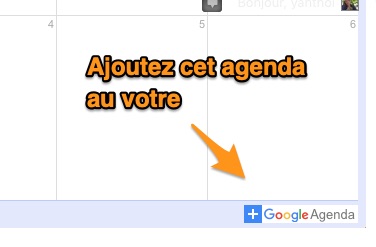Ajoutez cet agenda