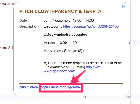 Ajoutez un évènement à votre calendrier